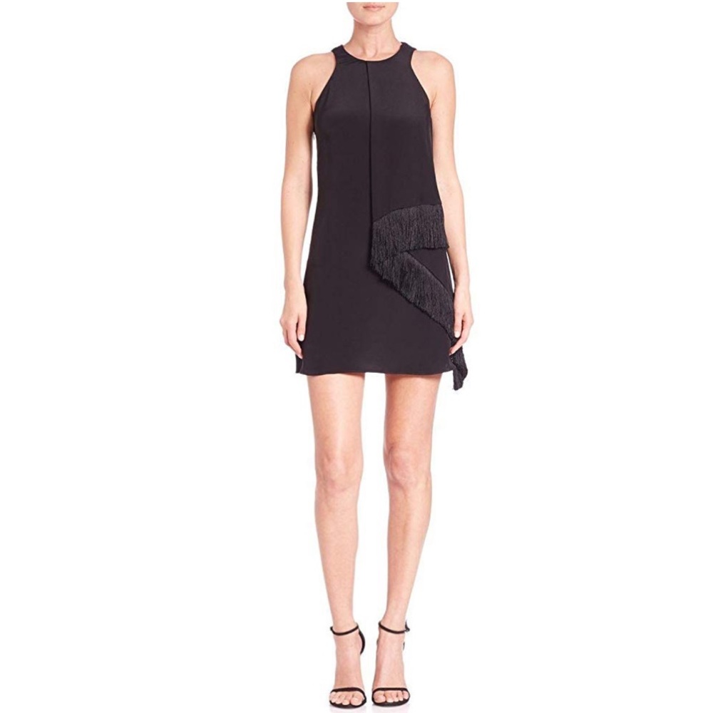 Derek Lam 10 Crosby Draped Fringe Trim Dress